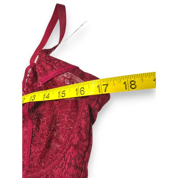 NWT Adore Me Burgundy Lace Bustier Corset With Garters Size 38DDD - Picture 4 of 11